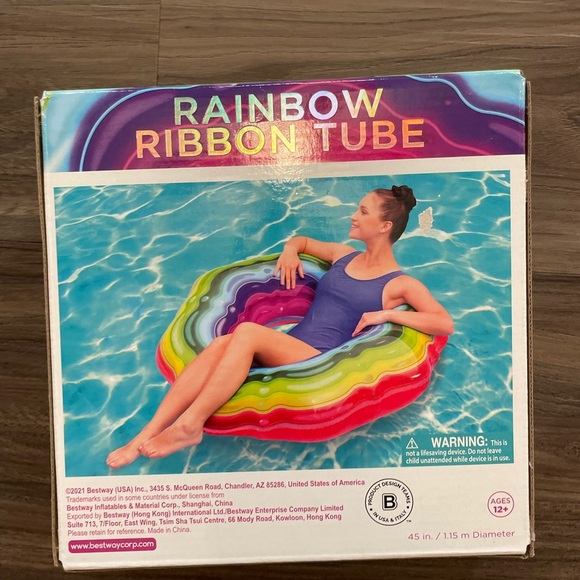 H2O Go Rainbow Ribbon Tube Swim Ring -NWT - Picture 2 of 3
